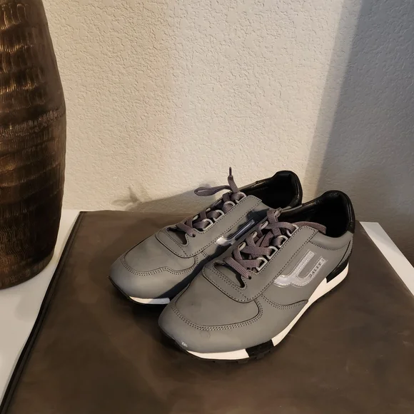 Bally Gray Sneakers with Suede Upper and Cushioned Midsole